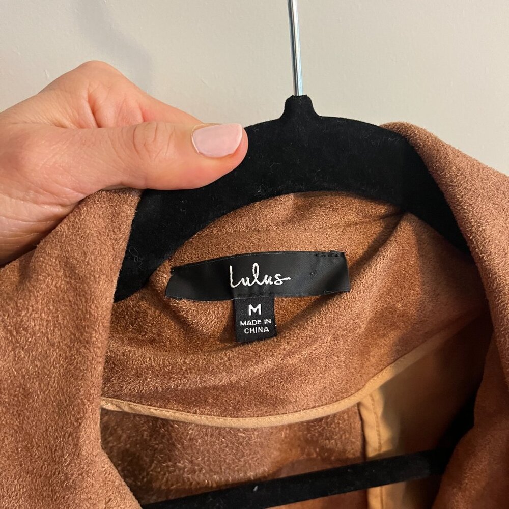 Lulus Suede with Love Tan Moto Jacket | Size M - Picture 10 of 10